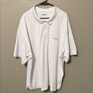 Columbia Men's PFG Perfect Cast Polo Shirt in white 3X